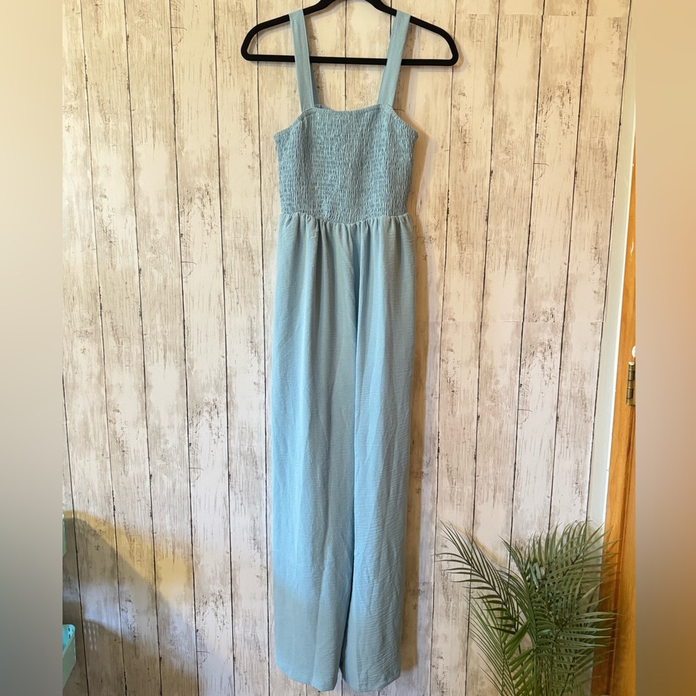 Elegant Blue Romper with Pockets